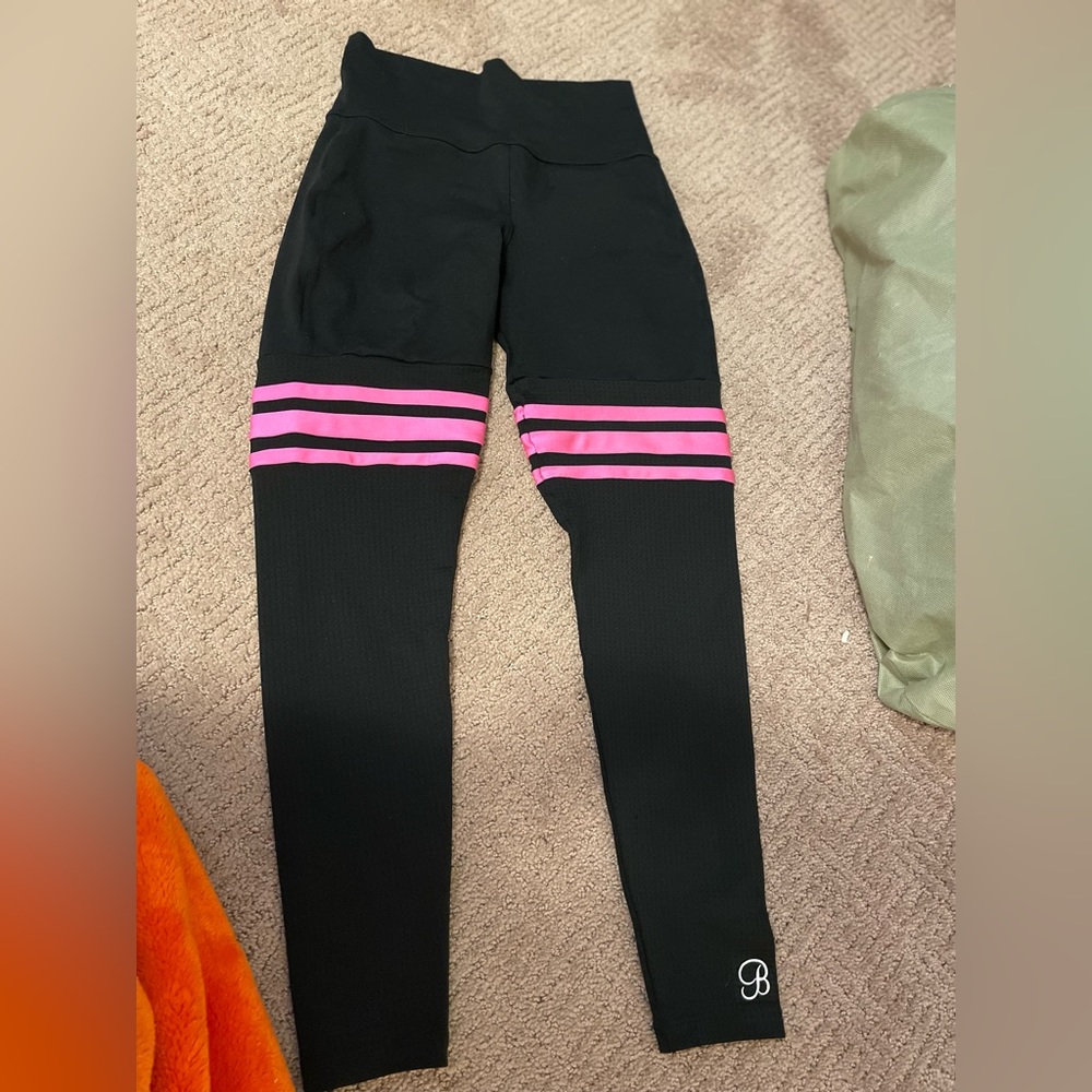 EUC Bombshell sportswear thigh high sock leggings in small pink